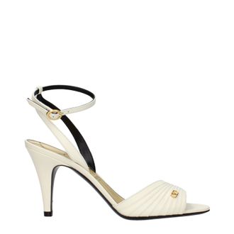 Valentino Garavani Damens Sandalen aus beigem/elfenbeinfarbenem Leder