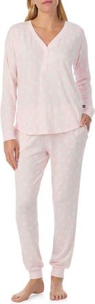 Kate Spade New York print henley pajamas in Pink/White at Nordstrom, Size X-Large