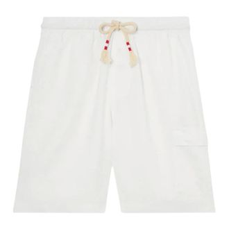 MC2 Saint Barth Casual Shorts, male, White, Size: XL Marseille Linen Bermuda Shorts