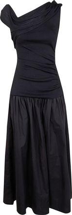 Self Portrait Draped Knit Midi Dress