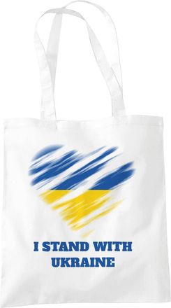 Bang Tidy Clothing Ukraine Canvas Tote Bag for Women, Organic Cotton Shoulder Bag, Reusable Bags for Shopping, Book Bag, Travel Bag - Shopper Bags - Ukrainian Heart - I 