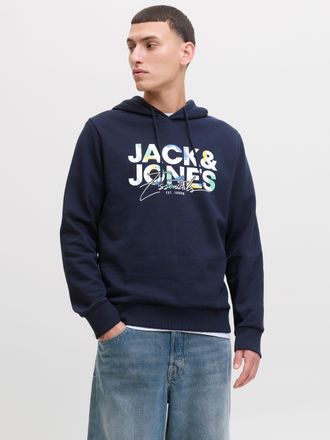 Jack & Jones Kapuzensweatshirt JACK & JONES JJGEPLAS SWEAT HOOD, Herren, Gr. XS, blau (sky captain), angeraute Sweatware, Obermaterial: 60% Baumwolle, 40% Polyeste