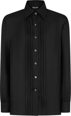 Tom Ford Camicia con dettaglio a pieghe - Nero