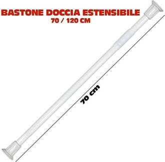 Trade Shop Trade Shop - Barra Telesc&oacute;pica Para Cortina De Ducha Armario Extensible De 70 A 120 Cm