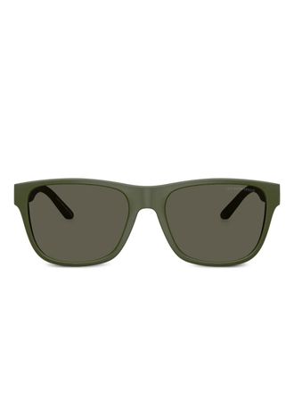Emporio Armani logo-print sunglasses - men - Acetate - 56 - Green
