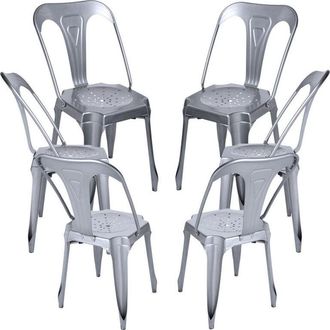 Regalos Miguel Packs Sillas Comedor - Pack 6 Sillas Ulix - Gris Metalizado