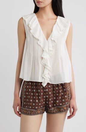 D&ocirc;en Hilda Pintucked Sleeveless Organic Cotton Top (Nordstrom Exclusive) in Salt at Nordstrom, Size X-Large