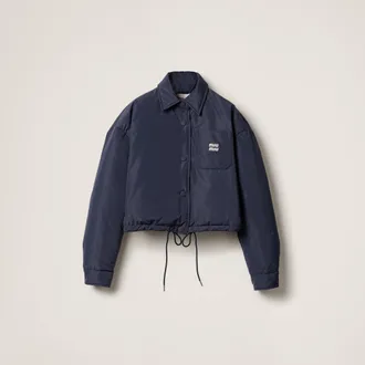 Miu Miu Technical pongé cropped down jacket