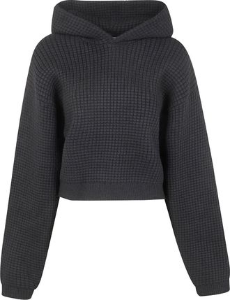 Fear of God waffle hoodie - women - Polyester/Acrylic/Nylon - S - Black