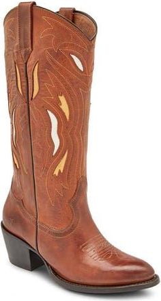 Frye Shelby Deco Stitch Western Boot in Cara at Nordstrom Rack, Size 8.5