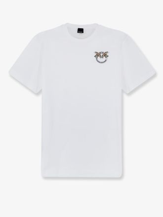 Pinko T-shirt in cotone con logo Love Birds frontale - PINKO - gender_Woman