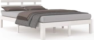 vidaXL Vidaxl - Estructura De Cama Sin Colch&oacute;n Madera Maciza Blanco 140x200 Cm