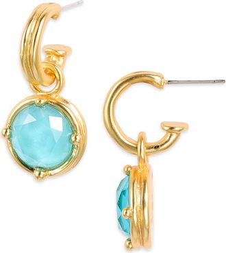 Karine Sultan Round Drop Huggie Hoop Earrings in Gold/turquoise at Nordstrom