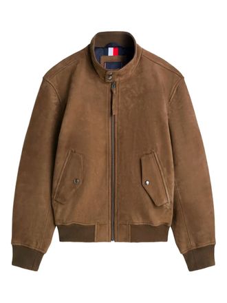 Tommy Hilfiger zipped leather jacket - men - Calf Leather - M - Brown