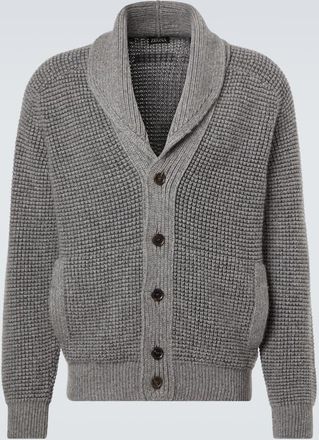 Ermenegildo Zegna Waffle-knit cashmere and mohair cardigan