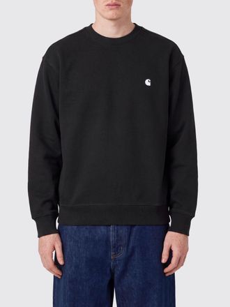 Carhartt Work in Progress Cotton Crewneck Sweatshirt with Embroidered Contrast Logo