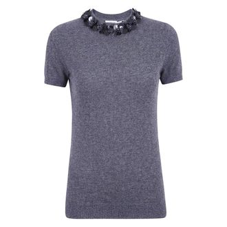 SIMKHAI Top de manga corta Sophie - Knitwear - Mujer - Azul - XS