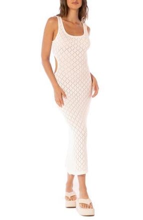 Maaji Silvy Pointelle Cover-Up Midi Dress in Open White at Nordstrom Rack, Size Medium/large