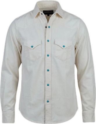 CHESAPEAKE'S Western Fluweel Shirt Flagstaff - Heren - Overhemden - Wit - Maat: L Taf