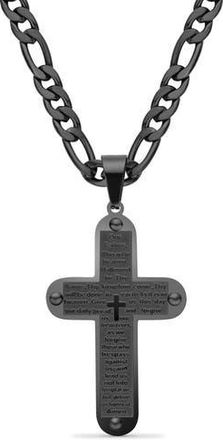 Edforce Mens Cross Pendant Necklace in Black at Nordstrom Rack