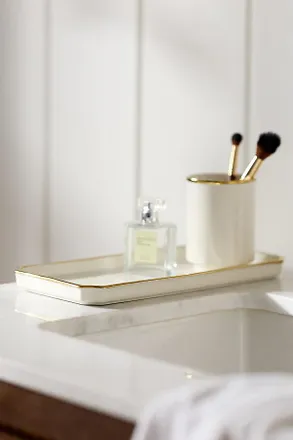 Anthropologie Piper Tipped Ceramic Bath Tray