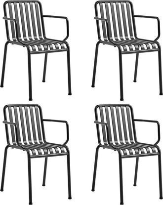 HAY Palissade Armlehnenstuhl, anthrazit (4er-Set)