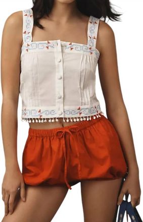 Hunter Bell Emery Embroidered Top In Blue Motif