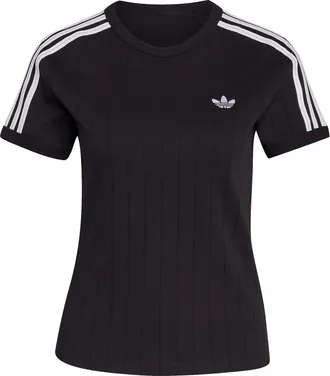 adidas Originals Pinstripe Slim Cotton T-Shirt in Black/white/grey at Nordstrom, Size X-Small