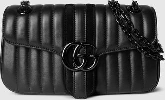 Gucci Jetset GG Marmont Medium Shoulder Bag, Black, Leather