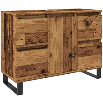 vidaXL Bathroom Sink Cabinet Old Wood 80x33x60 cm Engineered Wood Vidaxl