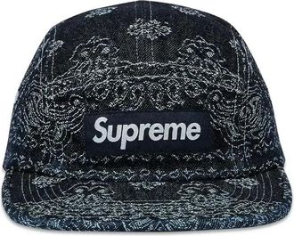 SUPREME Bandana Jacquard Denim Camp Cap Indigo SS25H86-INDIGO