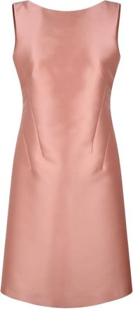 Alberta Ferretti Satijnen jurk met strik op de rug - Roze