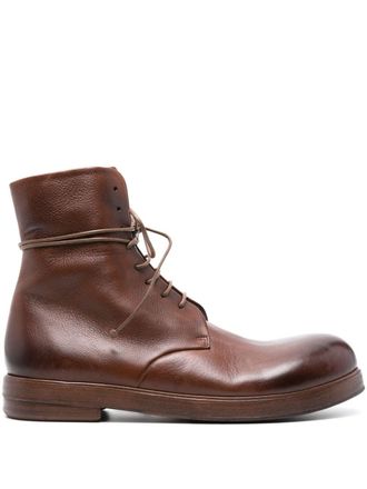 Marsèll Zucca Zeppa lace-up leather biker boots - Brown