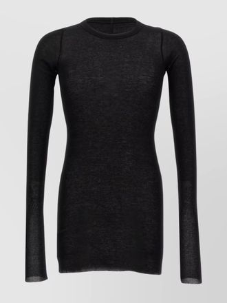 Rick Owens silk-blend ribbed long-sleeve t-shirt