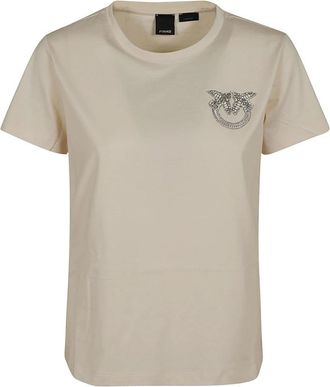 Pinko Nambrone T-Shirt - Dames - T-shirts - Wit - S - Katoen - Tops