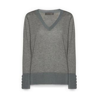 Elena Miro Dames, Truien, Grijs, Maat: XL Wol