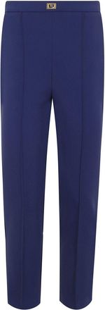 Elisabetta Franchi Pantaloni con placca logo - Blu
