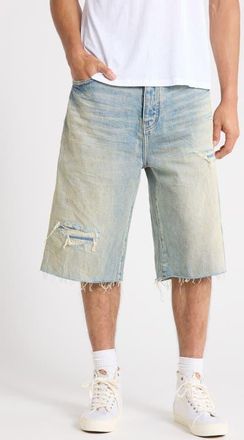 Purple Ripped Relaxed Fit Jean Shorts in Light Indigo at Nordstrom, Size 33