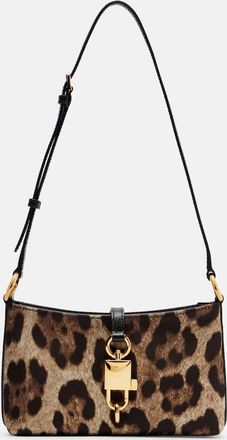 Dolce & Gabbana Lock leopard-print canvas shoulder bag