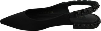 Dolce & Gabbana Womens Black Flats Slingback Charmeuse Shoes Silk Viscose Elastane