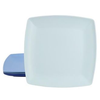 Gibson Home Grayson 4 Piece 10.5 Inch Square Melamine Dinner Plate Set in Blue at Nordstrom