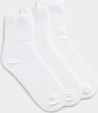 Hue Womens Finely-ribbed edging solid ankle socks 3-pack