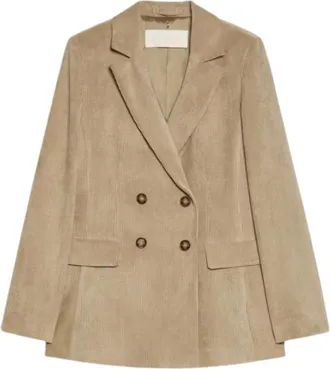 iBlues Blazer de Terciopelo - Jackets - Mujer - Beige - M