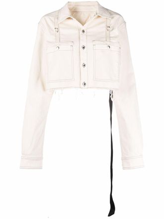 Rick Owens cropped denim button-up jacket - Neutrals