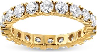 House of Brilliance 14K Yellow Gold 2.00 Cttw Shared Prong Set Round Cut Diamond Eternity Band