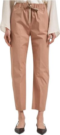 Semicouture Regular Cropped Broek - Dames - Vrijetijds broeken - Roze - S - Katoen - Broeken