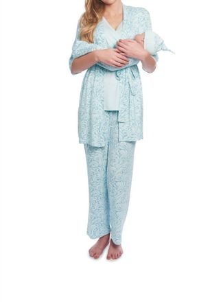 Everly Grey Analise 5 Piece Pajama Set In Waves