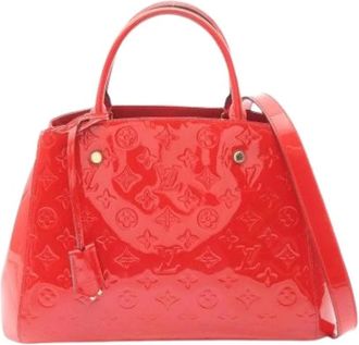 Louis Vuitton Pre-owned Handbags, female, Red, Size: ONE SIZE Pre-owned Montaigne MM Handbag