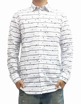 Diesel Mens DIESEL S DECLINE 0NAKX 100 Mens Shirt Long Sleeves Casual Summer Cotton Shirts - White - Size: 38/Regular