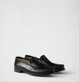 Prada Brushed leather loafers